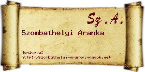 Szombathelyi Aranka névjegykártya